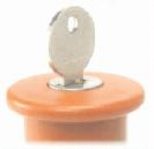 Botão cogumelo plástico com chave P20BCR-R-1B