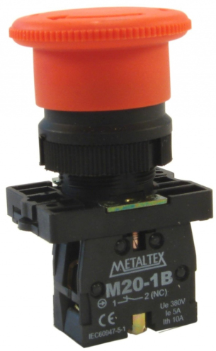 Botão cogumelo plástico P20BMR-R-1B