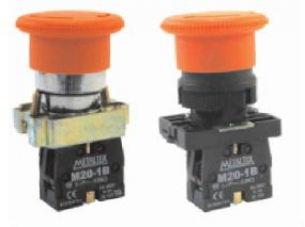 Botão cogumelo metálico giratório P20BYR-R-1B