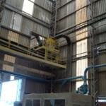 Detalhes leitos  calhas e cabos alimentação preparação de massa via úmida